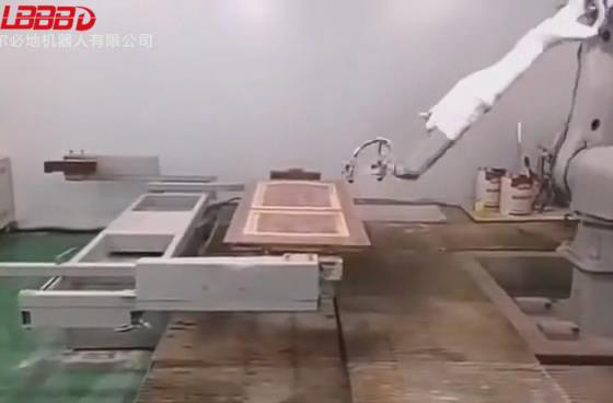 臂展2400負(fù)載6公斤噴涂機器人噴門案例視頻